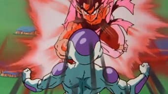 A última esperança de Goku. Goku arrisca usando o Kaio-Ken aumentado 20 vezes mais o Kamehameha