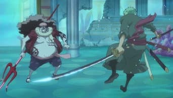 Batalha no Palácio Ryugu! Zoro vs. Hody!